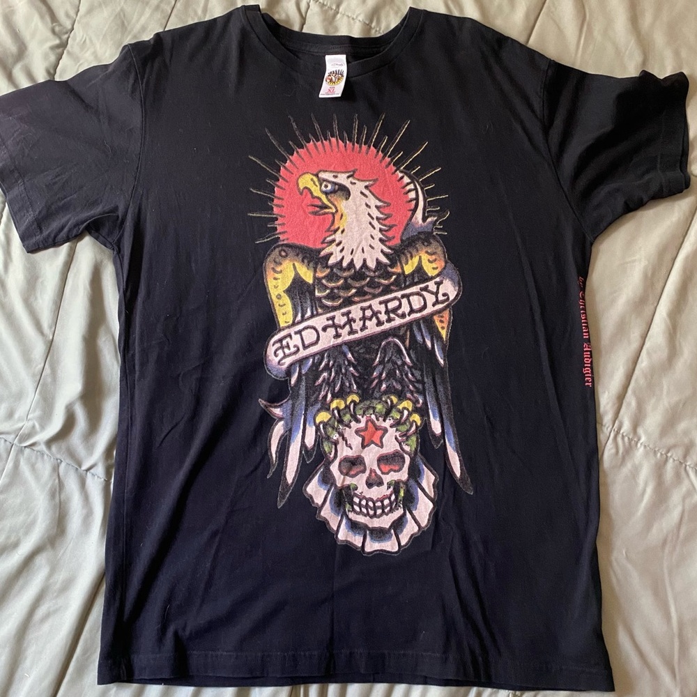 Ed Hardy Eagle and Skull Graphic Tee Shirt